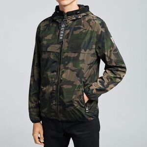 Guess Lightweight Camo Hooded Jacket